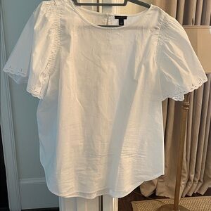 Ann Taylor White Short Sleeve Top